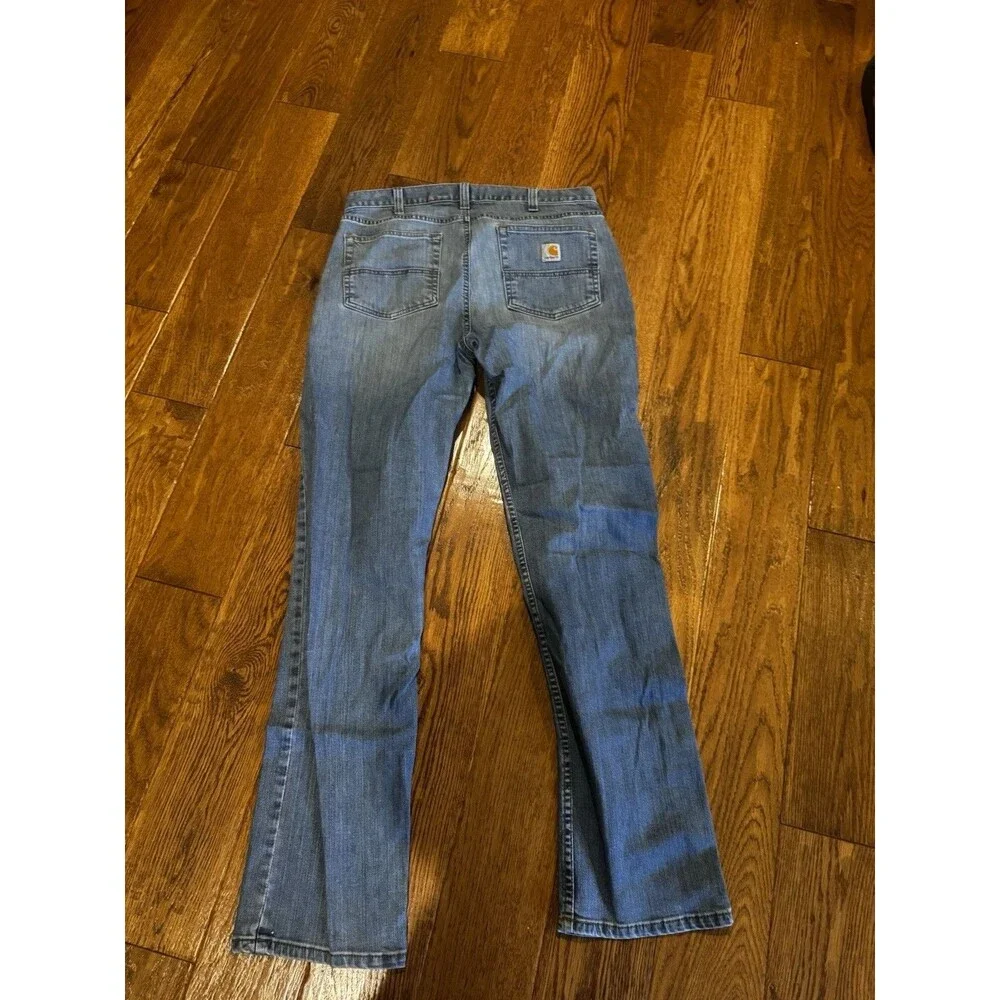 Carhartt Rugged Flex Relaxed Fit Jeans Mens 34x34 Blue Stretch Denim